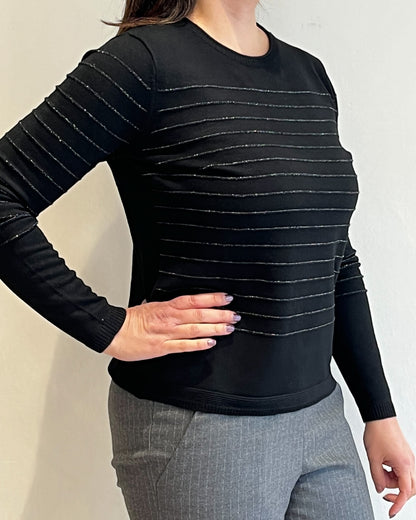 Maglia girocollo rigata lurex art. 331 GAIA B