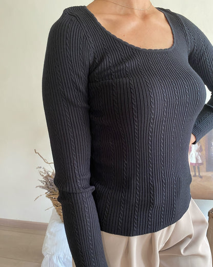 Maglia costine con scollo rotondo art. AURORE ARTLOVE