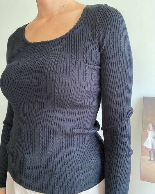 Maglia costine con scollo rotondo art. AURORE ARTLOVE