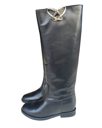 Stivale in pelle con zeppa interna 3cm art. RGTERRY41VIT OVYE’