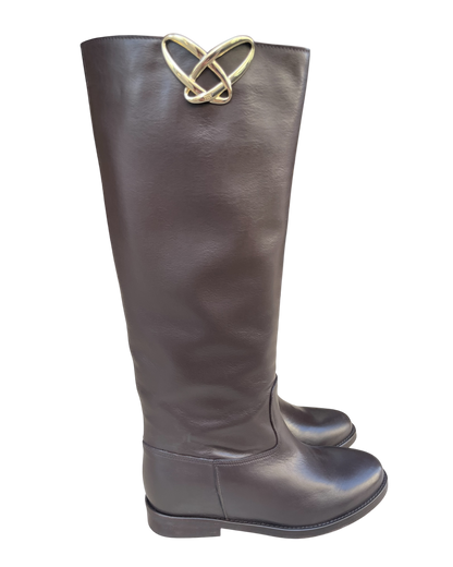 Stivale in pelle con zeppa interna 3cm art. RGTERRY41VIT OVYE’