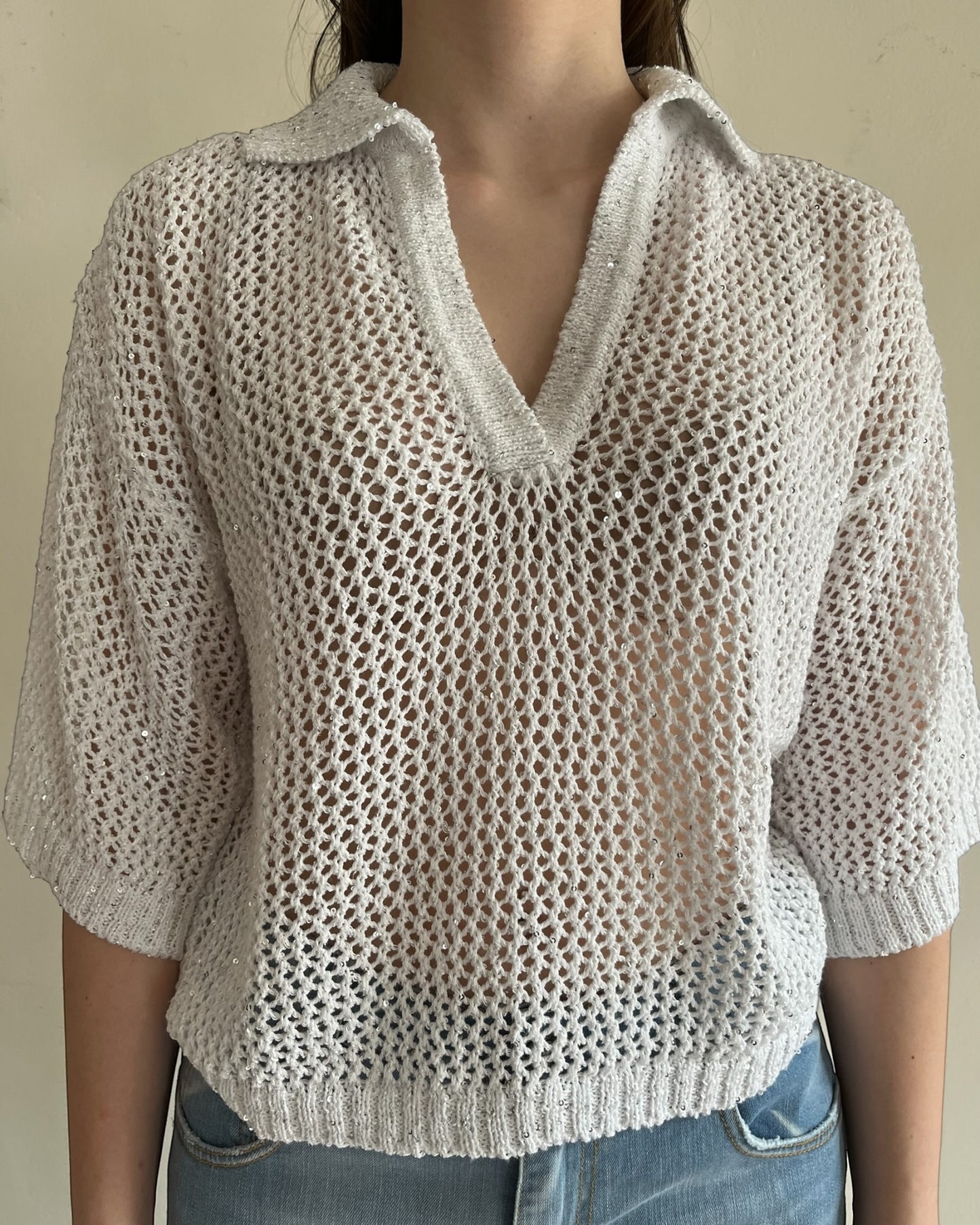 Polo scollo V traforata minilurex art. SP9PA13 KINGKONG