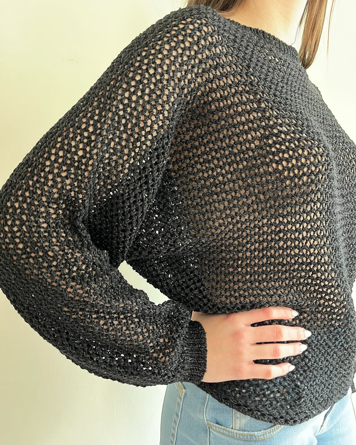 Maglia traforata con mini paillettes art. SP8PA15 KINGKONG