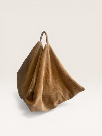 Borsa scamosciata a mano in vera pelle