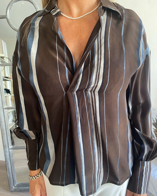 Camicia stampata con scollo V art. S165YBF CLOSER Lola by Sandro FERRONE