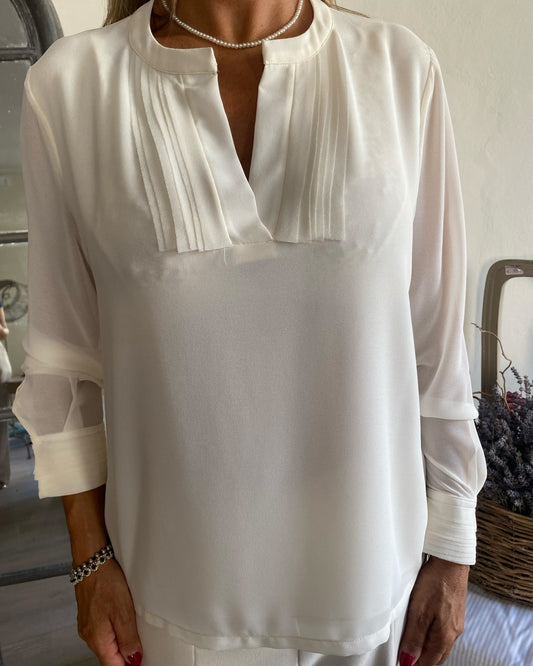 Blusa in georgette art. L14YBF BURUNDI Lola by SANDRO FERRONE