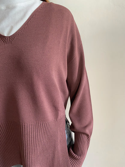 Maglia scollo V con spacchetto laterale art. S9XBF PARIS SANDRO FERRONE