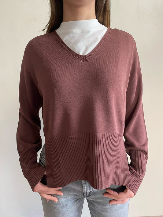 Maglia scollo V con spacchetto laterale art. S9XBF PARIS SANDRO FERRONE