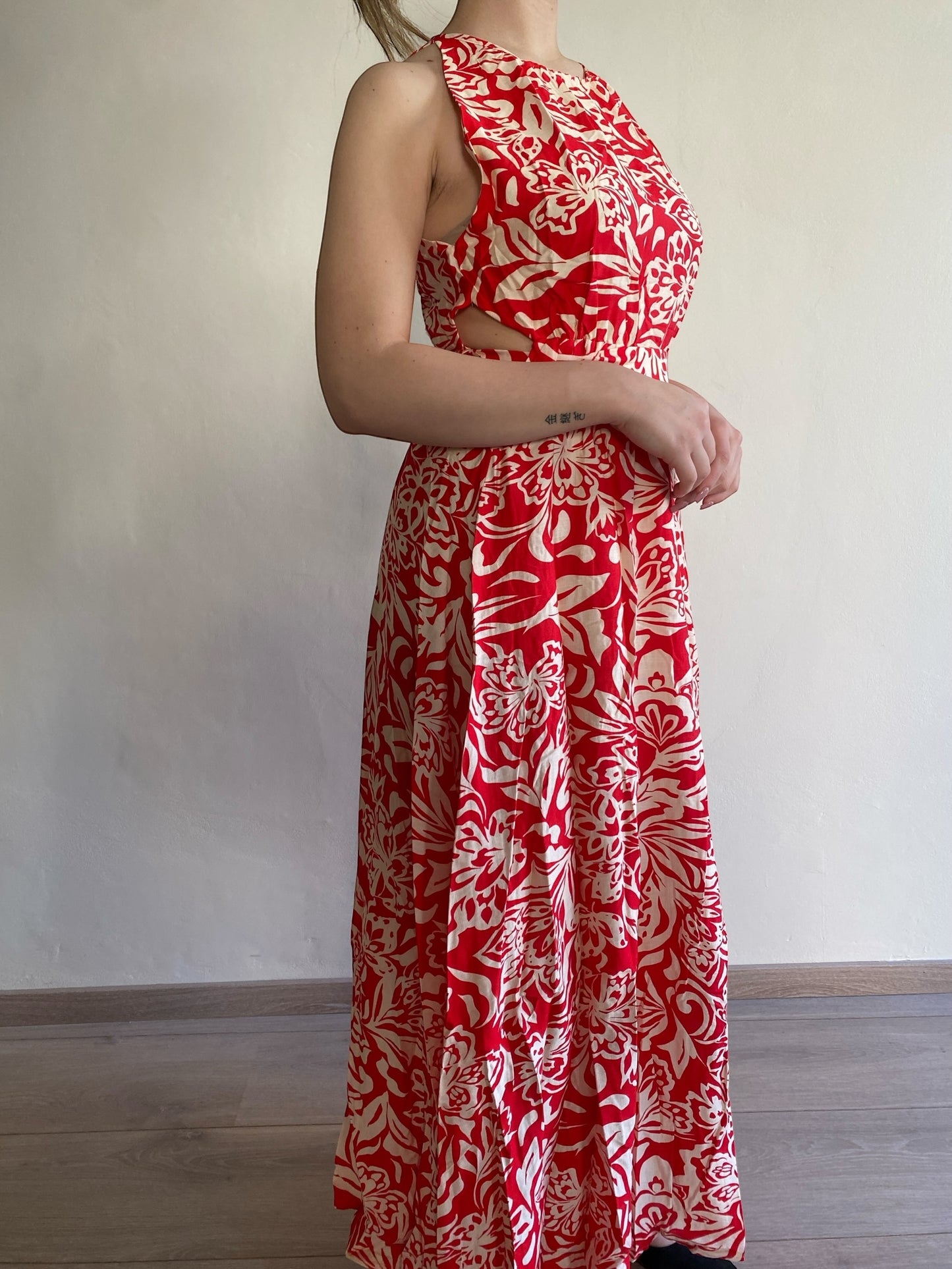 Abito floreale scollo rotondo ESTERA art. 76629 ARTLOVE