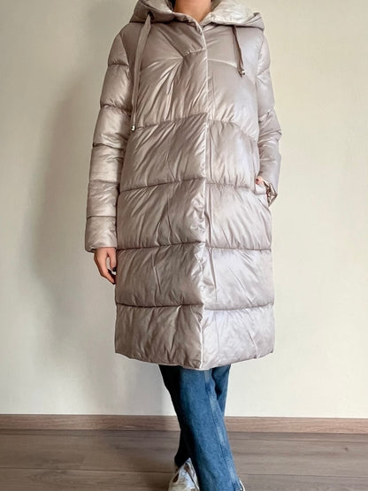 Piumino lungo con cappuccio reversibile art. S130YBEY39206 Lola by SANDRO FERRONE