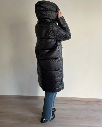 Piumino lungo con cappuccio reversibile art. S130YBEY39206 Lola by SANDRO FERRONE