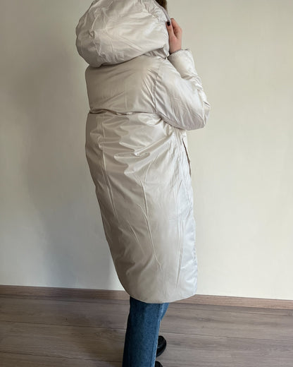 Piumino lungo con cappuccio reversibile art. S130YBEY39206 Lola by SANDRO FERRONE