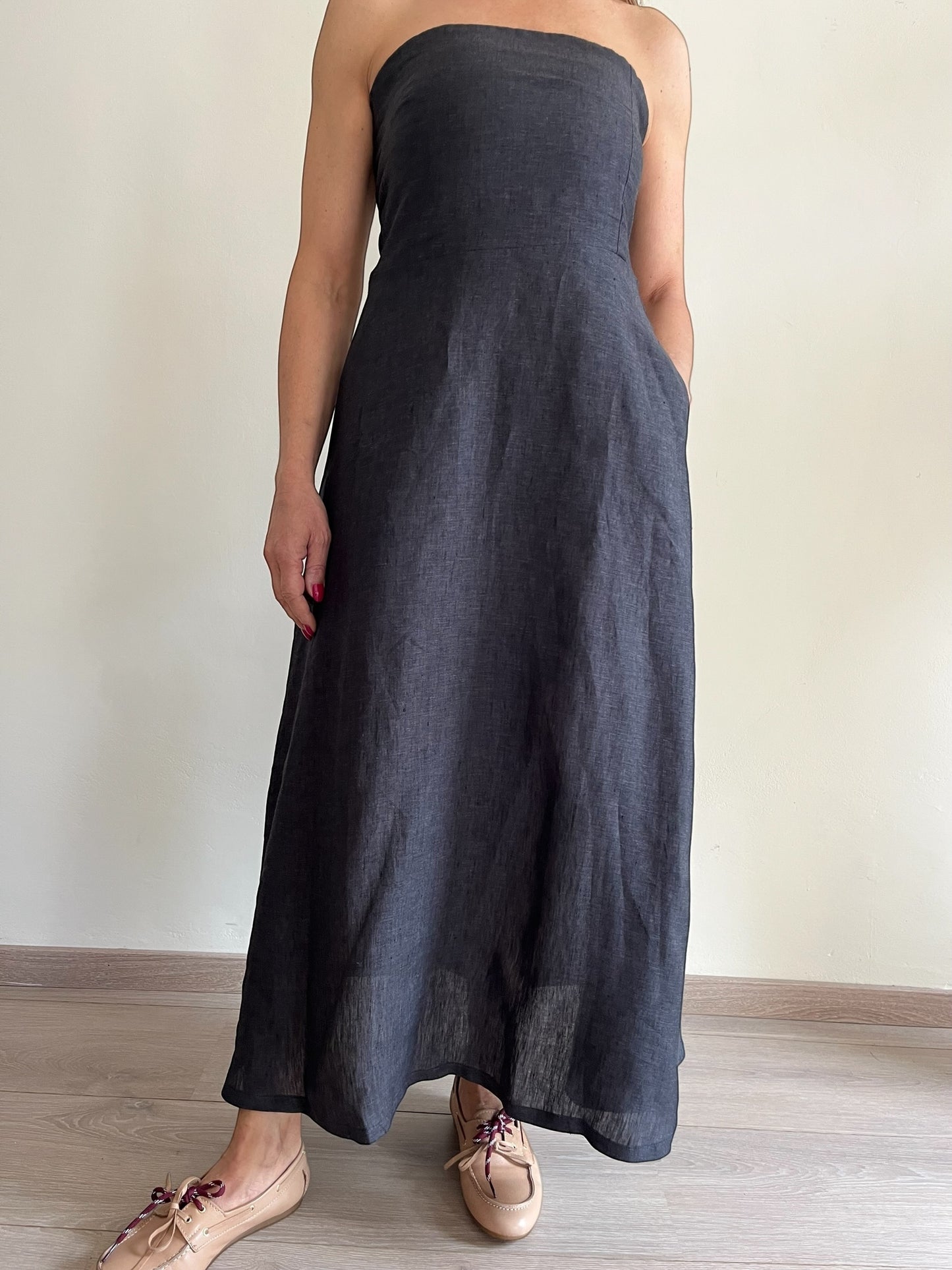 Abito con punto smock dietro art. BLUE CENTOLINO