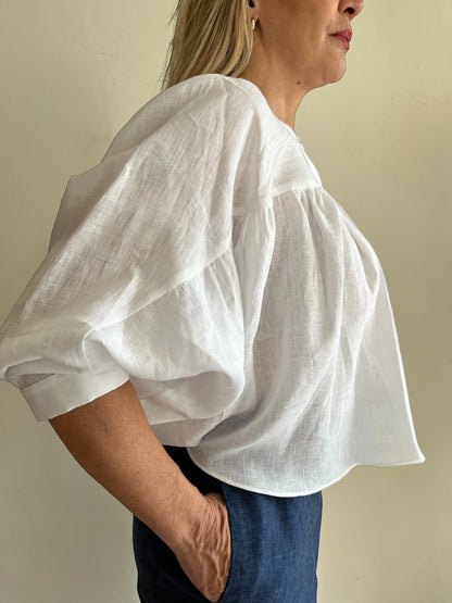 Camicia cropped con arriccio art. REGINA CENTOLINO