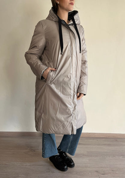 Piumino lungo con cappuccio reversibile art. S130YBEY39206 Lola by SANDRO FERRONE