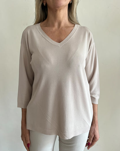 Maglia scollo a V in viscosa art. S83XBF MA94012 SANDRO FERRONE