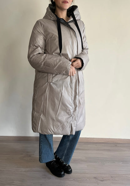 Piumino lungo con cappuccio reversibile art. S130YBEY39206 Lola by SANDRO FERRONE