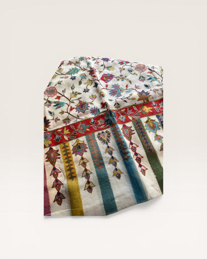 Sciarpa fantasia ricamata 100% CACHEMIRE