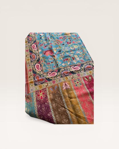 Sciarpa fantasia ricamata 100% CACHEMIRE