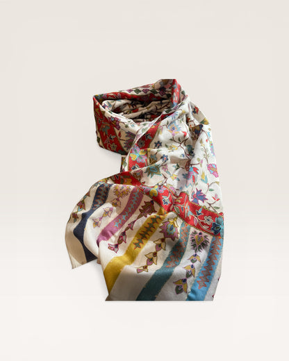 Sciarpa fantasia ricamata 100% CACHEMIRE