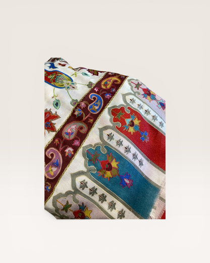 Sciarpa fantasia ricamata 100% CACHEMIRE