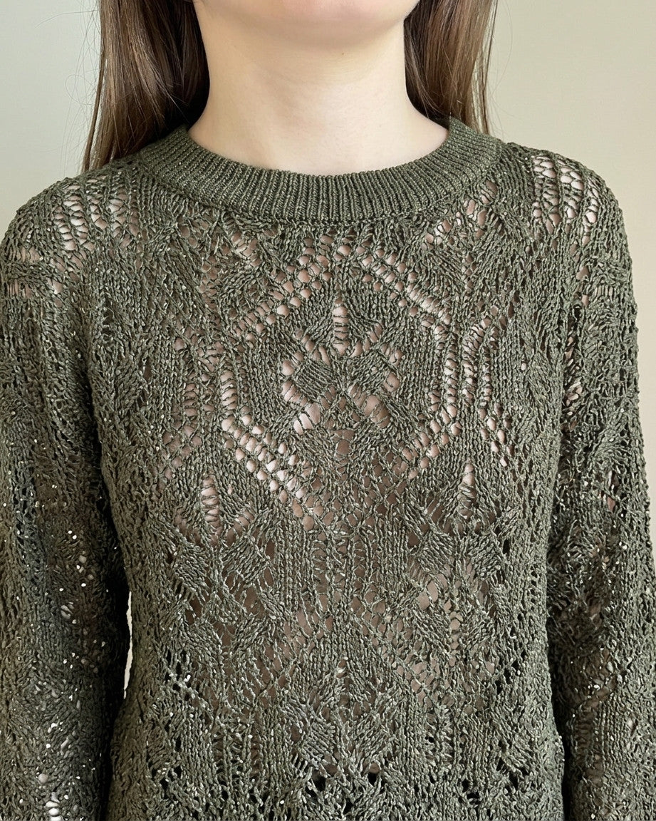 Maglia crochet con mini paillettes art. D90068 MOTEL