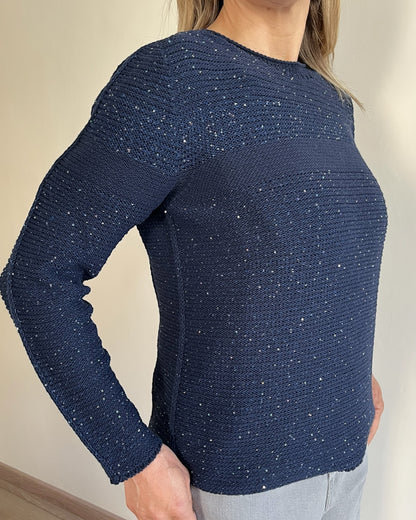 Maglia girocollo mini paillettes art. 53022 AMARYNTH