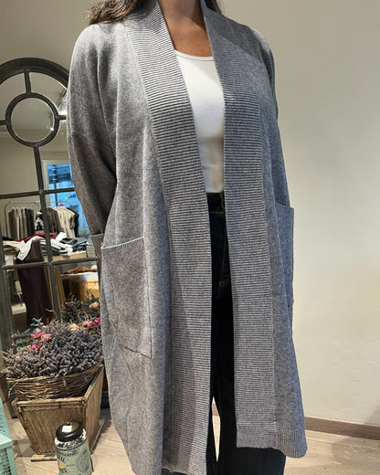Cardigan lungo con manica 3/4 e tasca art.al0771 CHEAP&CHIC