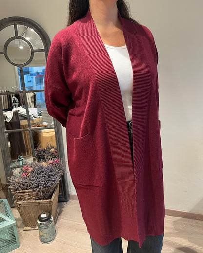 Cardigan lungo con manica 3/4 e tasca art.al0771 CHEAP&CHIC