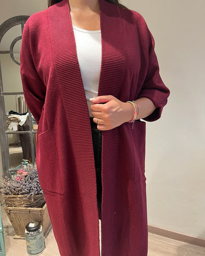 Cardigan lungo con manica 3/4 e tasca art.al0771 CHEAP&CHIC