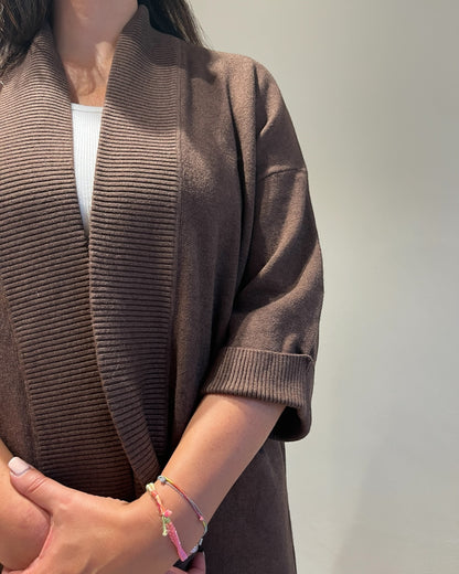 Cardigan lungo con manica 3/4 e tasca art.al0771 CHEAP&CHIC