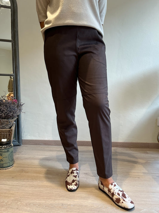 Pantalone jogging in eco daino art.L24YB SPINACIO Lola di Sandro ferrone