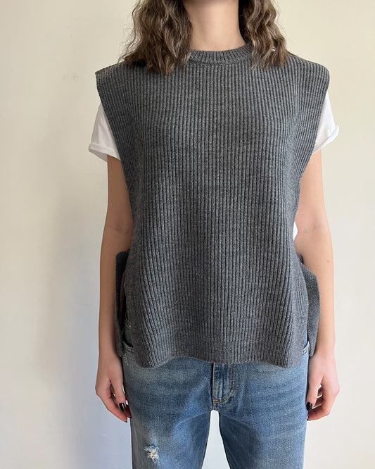 Gilet aperto con lacci art. W5HMT18A400 TENSIONE IN