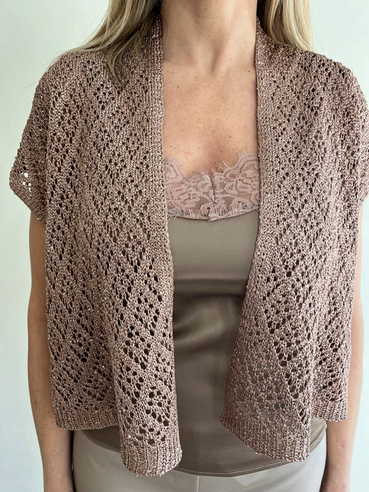 Gilet traforato mini paillettes art. M504W008A DIXIE