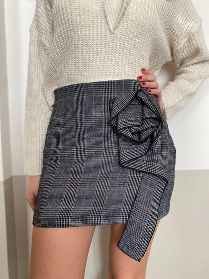 Minigonna quadri con volant applicato art. G698Z112  DIXIE