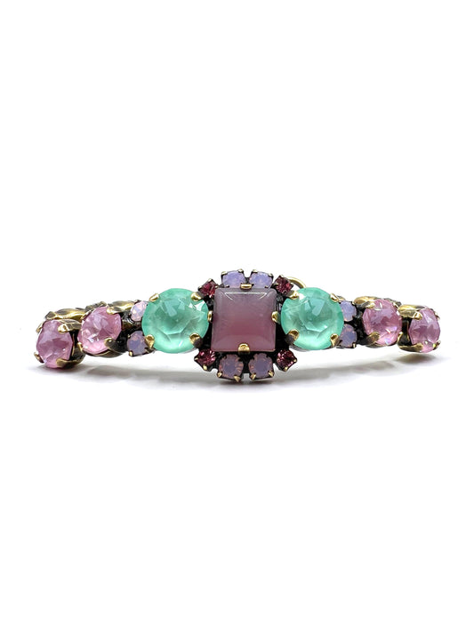 Bracciale con cristalli rosa, lilla e verde acqua DIMITRIADIS