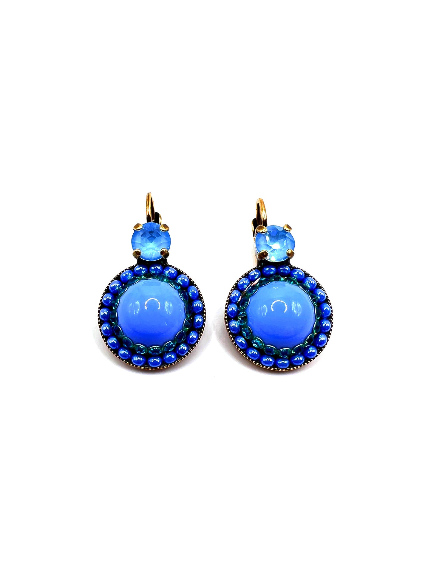 Orecchini con cabochon blu e cristalli smeraldo DIMITRIADIS