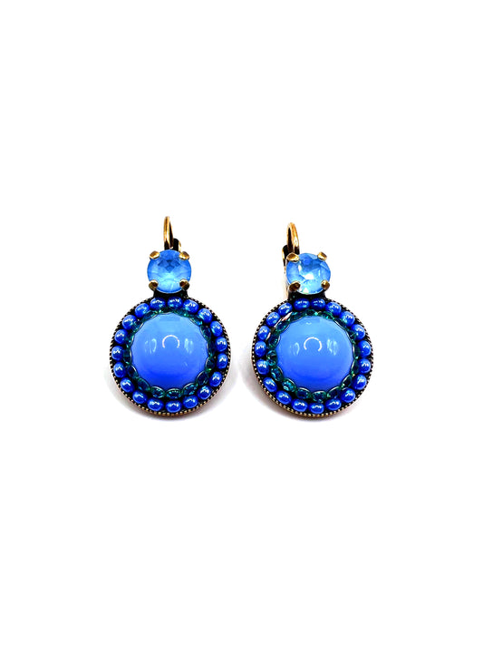 Orecchini con cabochon blu e cristalli smeraldo DIMITRIADIS