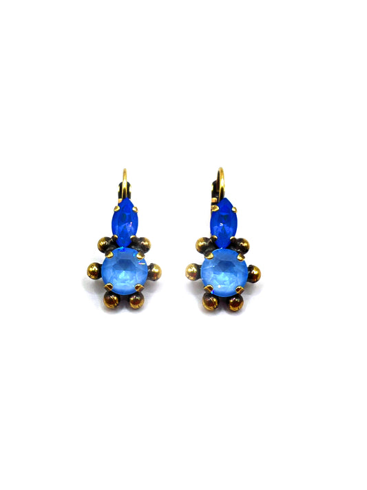 Orecchini con cristalli blu elettrico e dettagli bronzo DIMITRIADIS