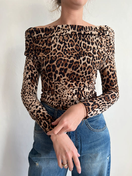 Body animalier con scollo schiffer CHEAP&CHIC