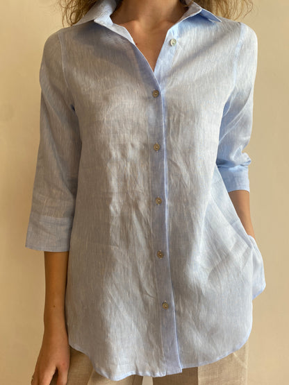 Camicia in lino manica 3/4 art. Giulia CENTO LINO
