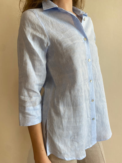 Camicia in lino manica 3/4 art. Giulia CENTO LINO