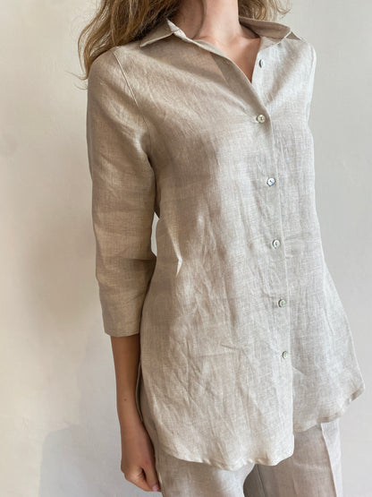 Camicia in lino manica 3/4 art. Giulia CENTO LINO