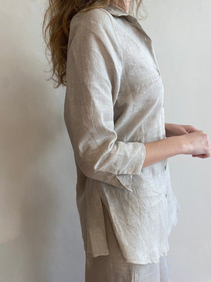 Camicia in lino manica 3/4 art. Giulia CENTO LINO