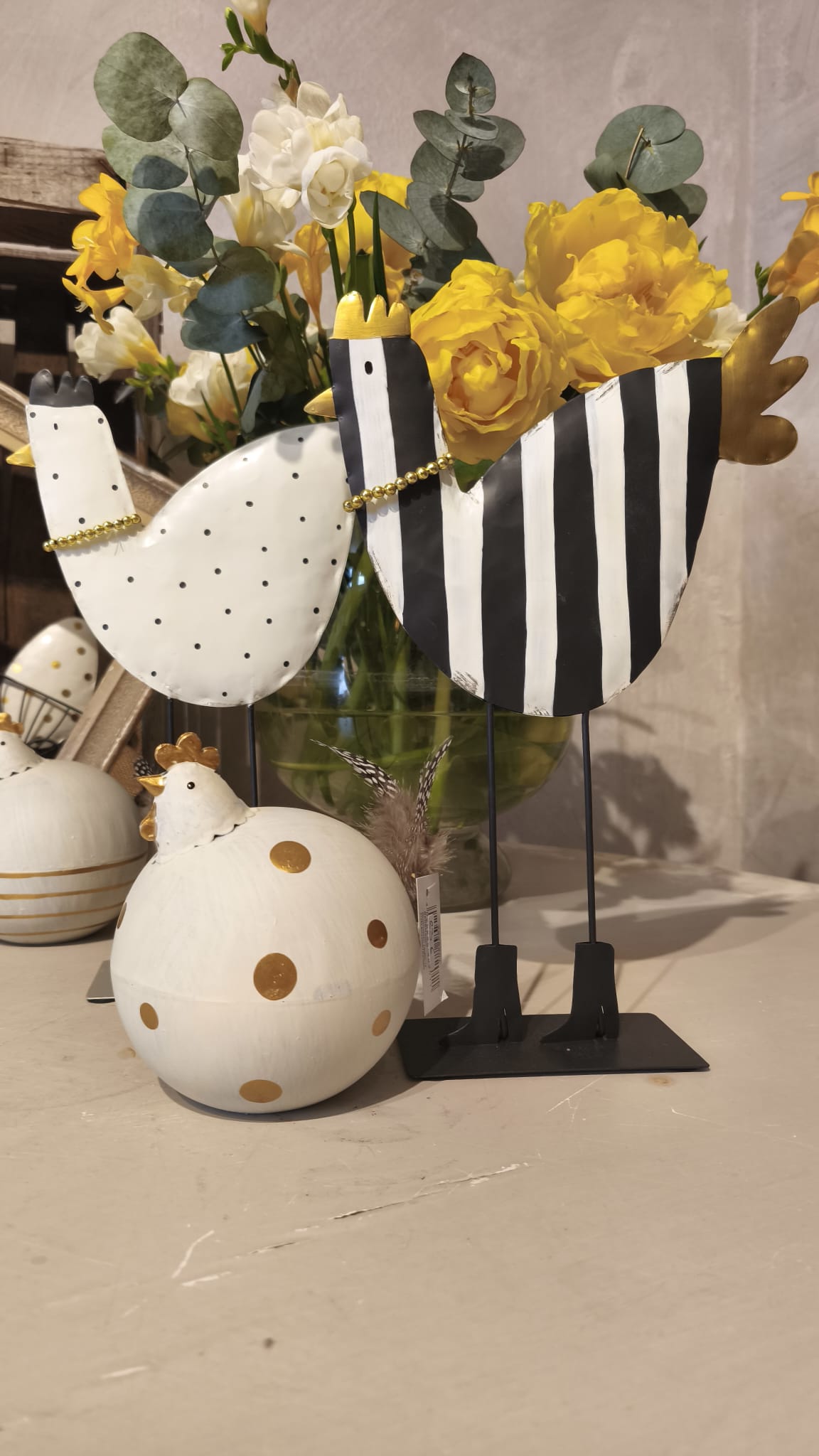 Gallina decorativa in metallo BADEN