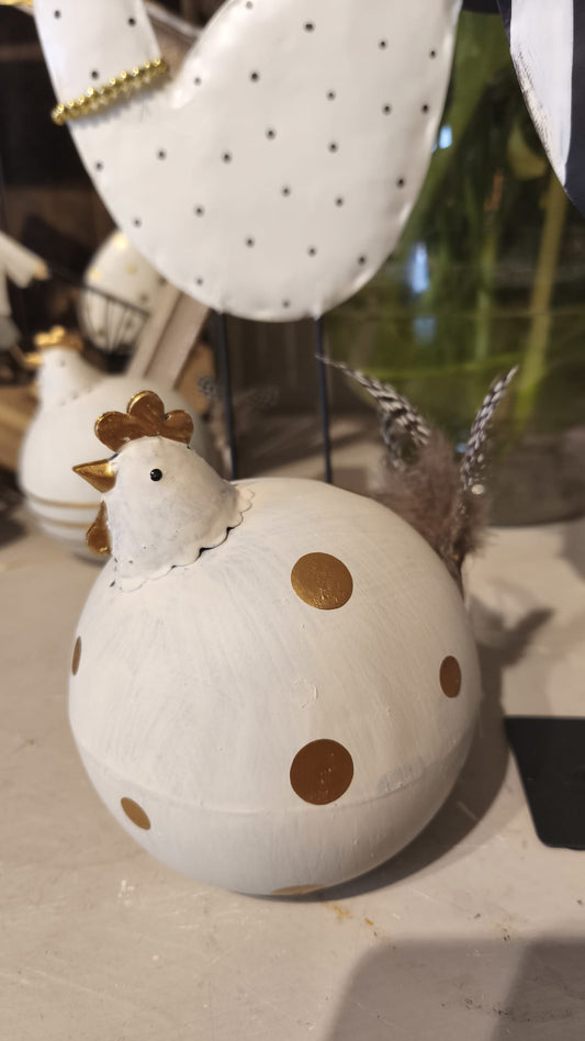 Gallina decorativa in metallo BADEN