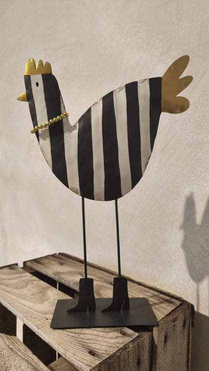 Gallina decorativa in metallo BADEN
