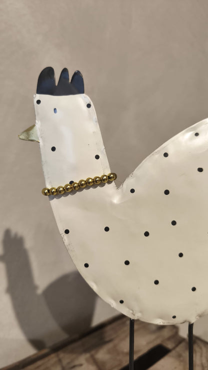 Gallina decorativa in metallo BADEN