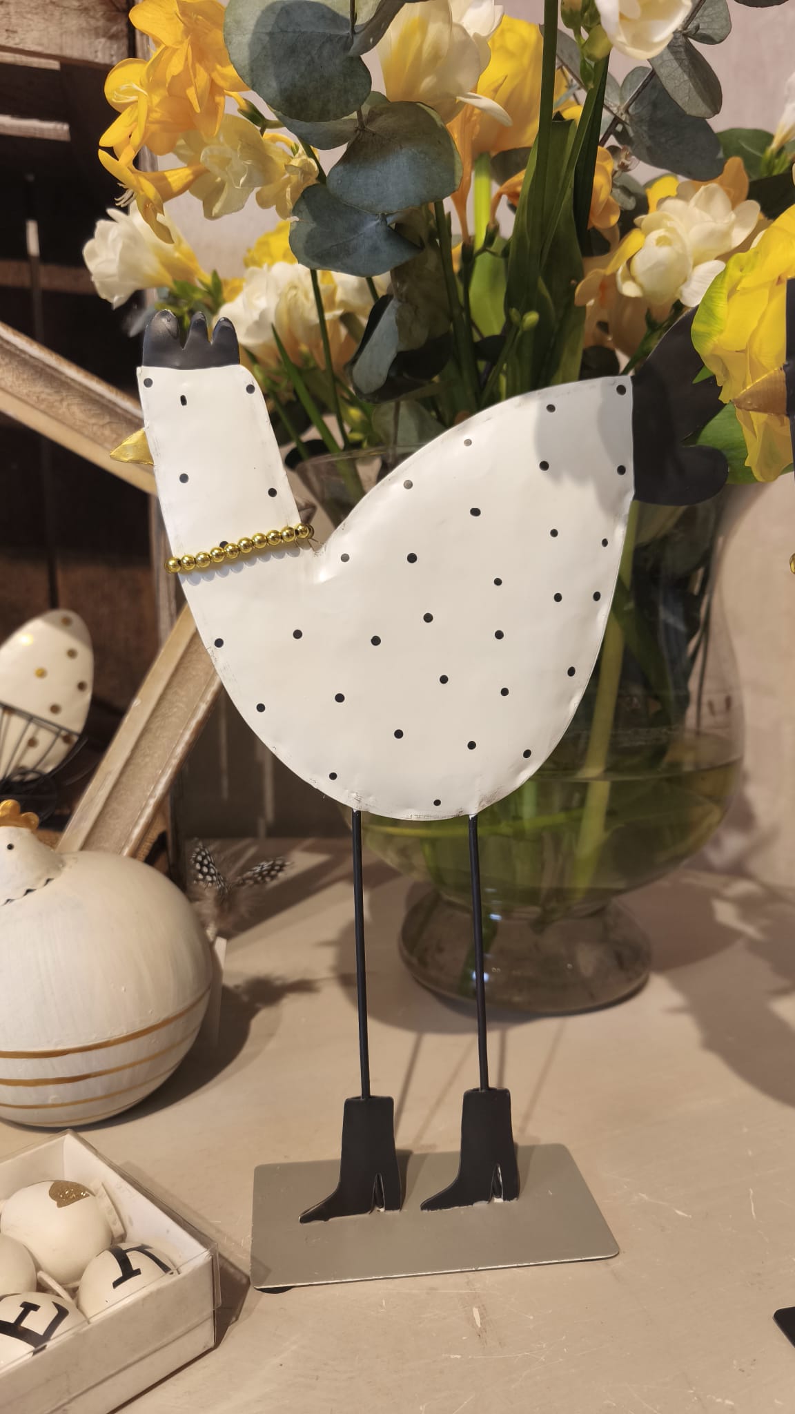 Gallina decorativa in metallo BADEN