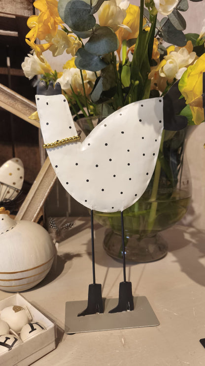 Gallina decorativa in metallo BADEN